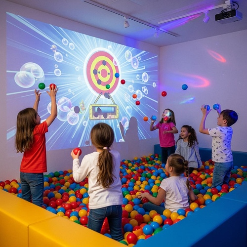 Proyector de juegos de bolas interactivas para niños