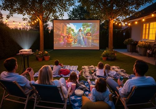 Últimas noticias de la empresa sobre Creating a Dream Playground in Your Backyard: The Complete Guide to Using Outdoor Projectors