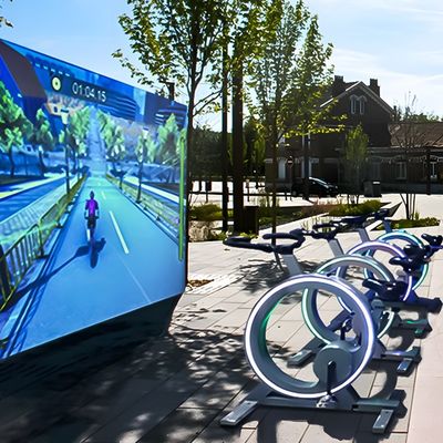 Buen precio Dinámico Bike VR Juego Fitness Proyección de pared interactiva al aire libre / interior en línea