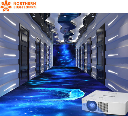 Buen precio 3200 lumens Proyector interactivo 3D de inmersión en el piso para decoración de hoteles en línea