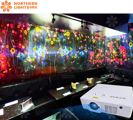 Buen precio 3200 Lumens Proyector de pared interactivo Proyección de pared inmersiva Decoración KTV en línea
