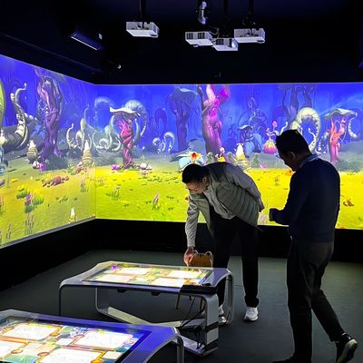 Buen precio 3d AR Interactivo Escaneo Pintura Proyección de pared interactiva Software para niños Proyector interactivo Dibujo láser Proyector en línea
