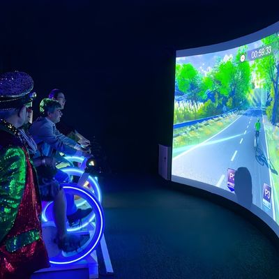Buen precio Juego de proyección interactivo de carreras dinámicas fuera Juego de bicicleta interactivo en línea