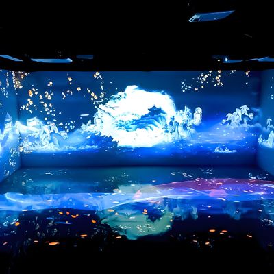 Buen precio Salón de exposiciones Ktv Restaurante Pared de piso Red Proyección interactiva roja en línea