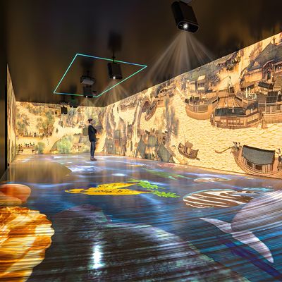 Buen precio Estudio de Yoga Proyección Holográfica Arte Digital 360 Proyección Inmersiva Sala de Experiencia en línea