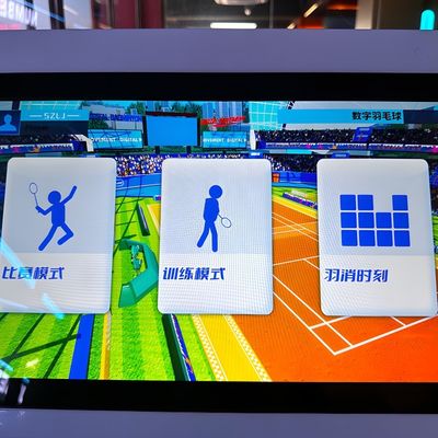 Buen precio Proyección Interactiva Sala de bádminton Simula la máquina de lanzamiento automático en línea
