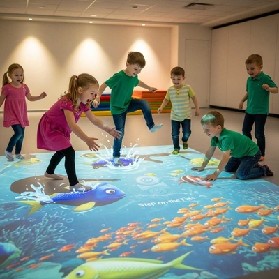 Buen precio Juego de Proyección Interactiva en el Suelo: ¡Diversión con Peces al Pisarlos! en línea