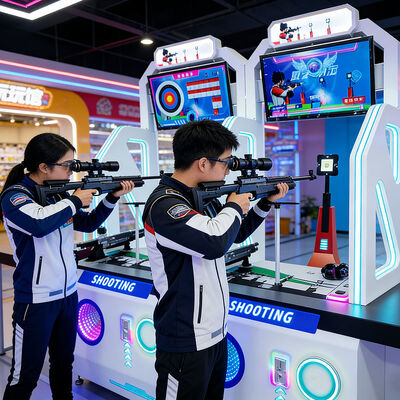 Buen precio Máquina Arcade Simuladora de Tiro para Dos Jugadores con Infrarrojos, Réplica de Tiro Olímpico y Soporte Estabilizador Ajustable en línea