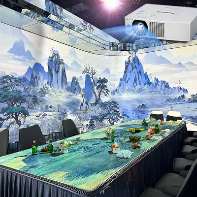 Calidad Proyector holográfico espacial 3D inmersivo popular, restaurante de experiencia gastronómica inmersiva interior, proyección interactiva de pared fábrica